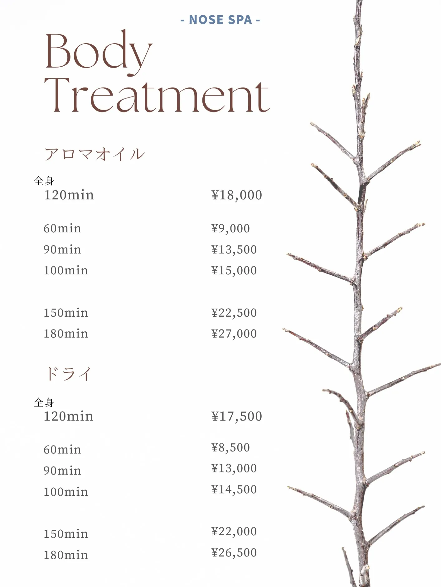 料金表💫